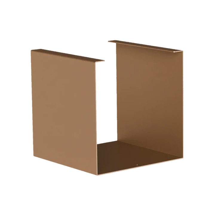 Quadratischer, moderner Beistelltisch in Beige aus Metall, minimalistisches Design