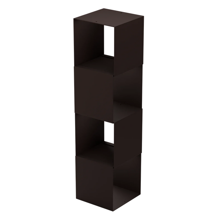 Modernes, braunes Regal KETT Set mit drei offenen Fächern, minimalistisches Design