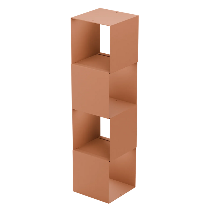 Modernes, offenes Regal KETT Set in Pfirsich, drei Würfel, minimalistisches Design