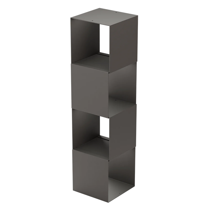Modernes Regal KETT Set platinum, freistehend, aus vier offenen Metallkuben, grau