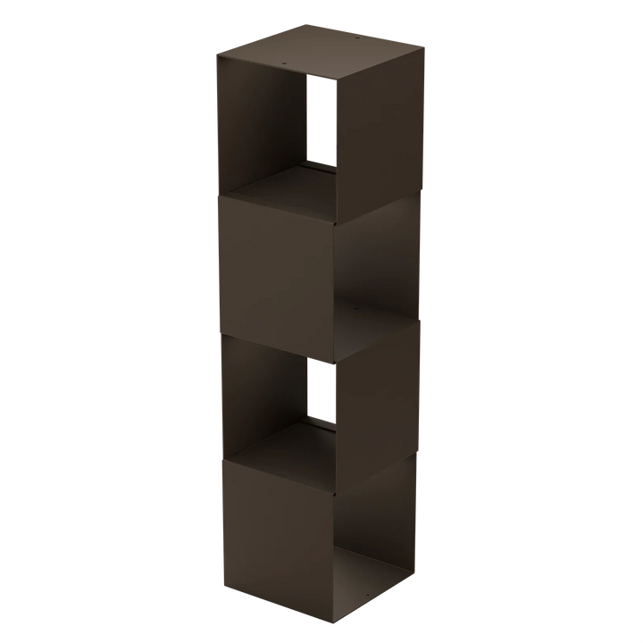 Modernes, braunes Regalsystem KETT-set quartz, drei offene Fächer, minimalistisches Design