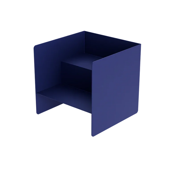 Buchhalter Regal navyblau, modernes, offenes Aktenregal aus Metall mit zwei Ebenen