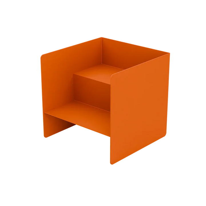 Orange Buchhalter aus Metall mit zwei Ebenen, modernes minimalistisches Design