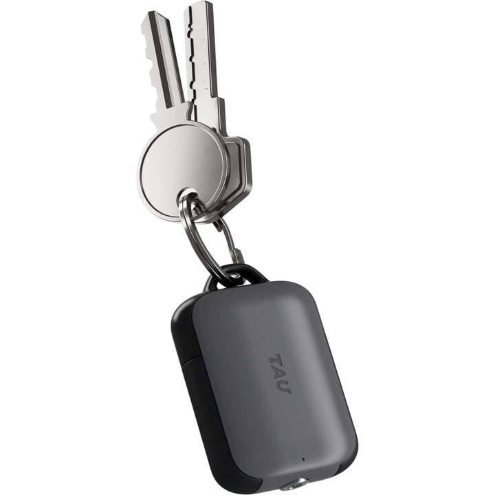 Kompakte Powerbank am Schlüsselbund mit zwei Schlüsseln, minimalistisch, tragbar